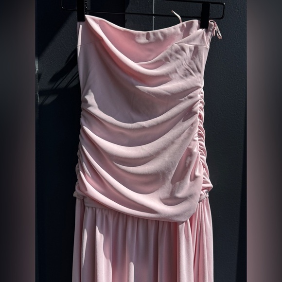 Zara Soft Pink Strapless Dress - Picture 6 of 12